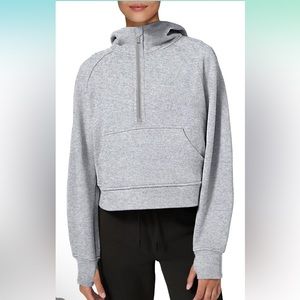 LASLULU Womens Hoodies Fleece Lined Collar Pullover 1/2 Zipper Sweatshirt